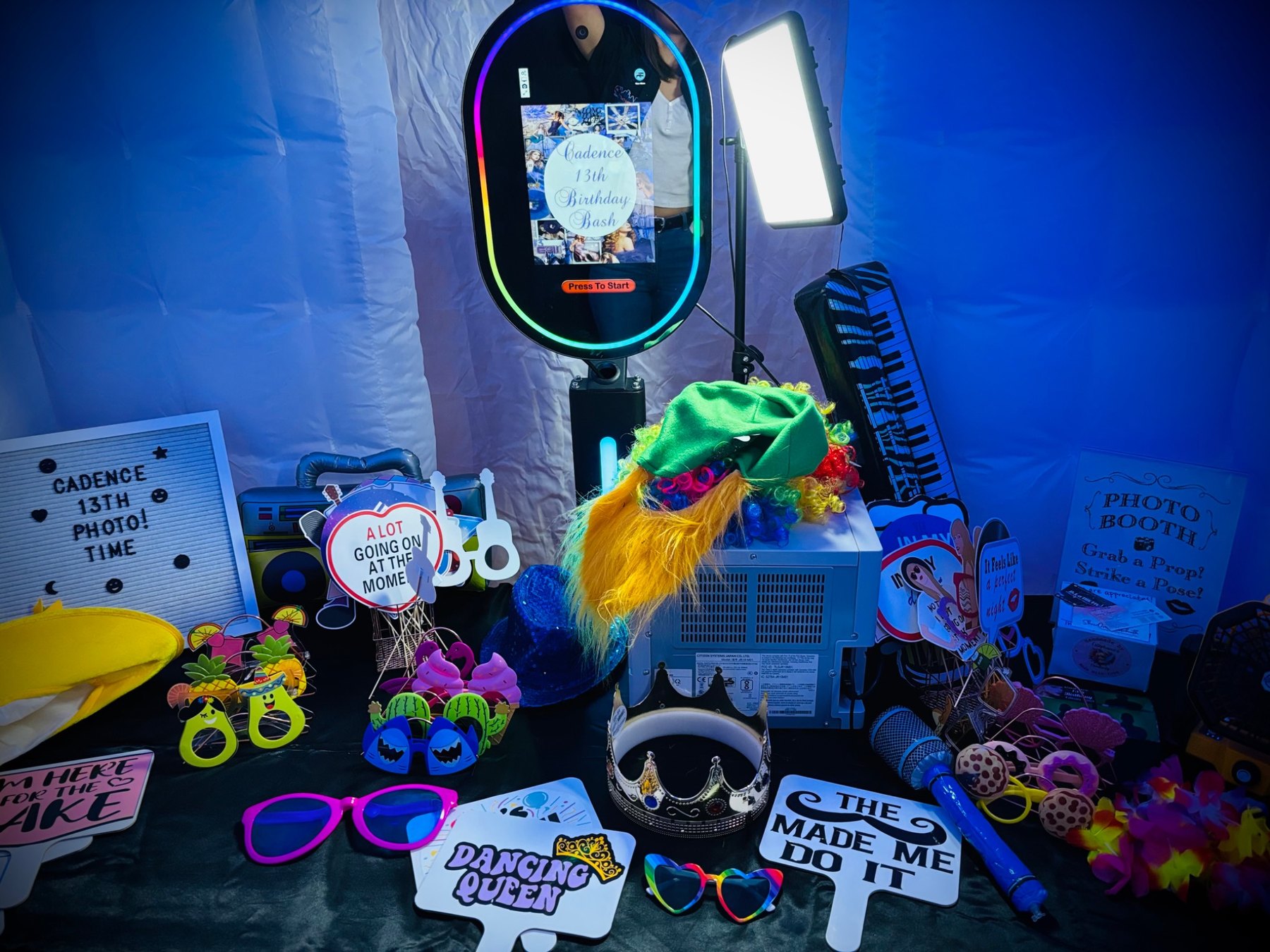 ShowOut Photo Booth setup with props
