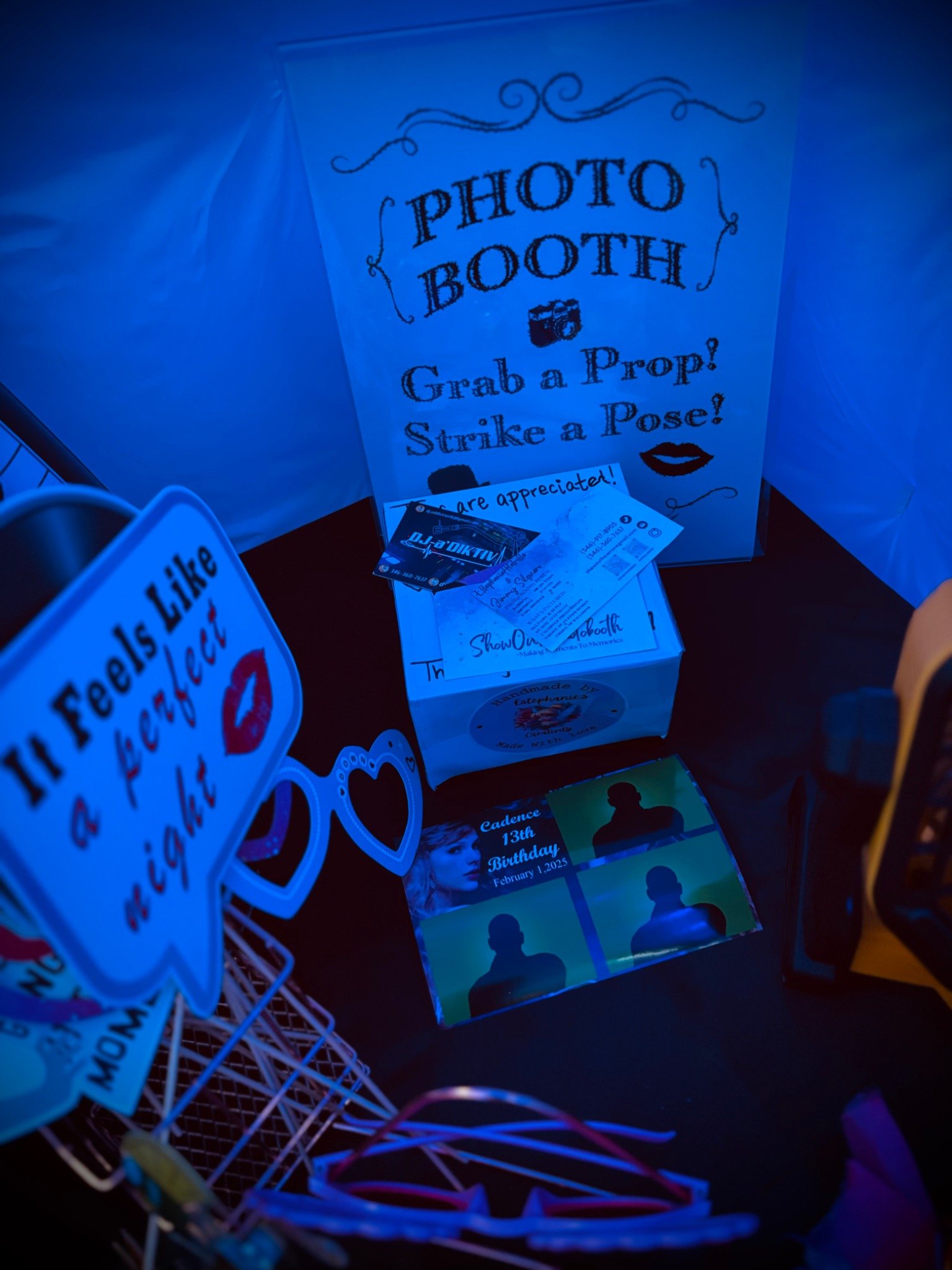 Photo booth props and custom print